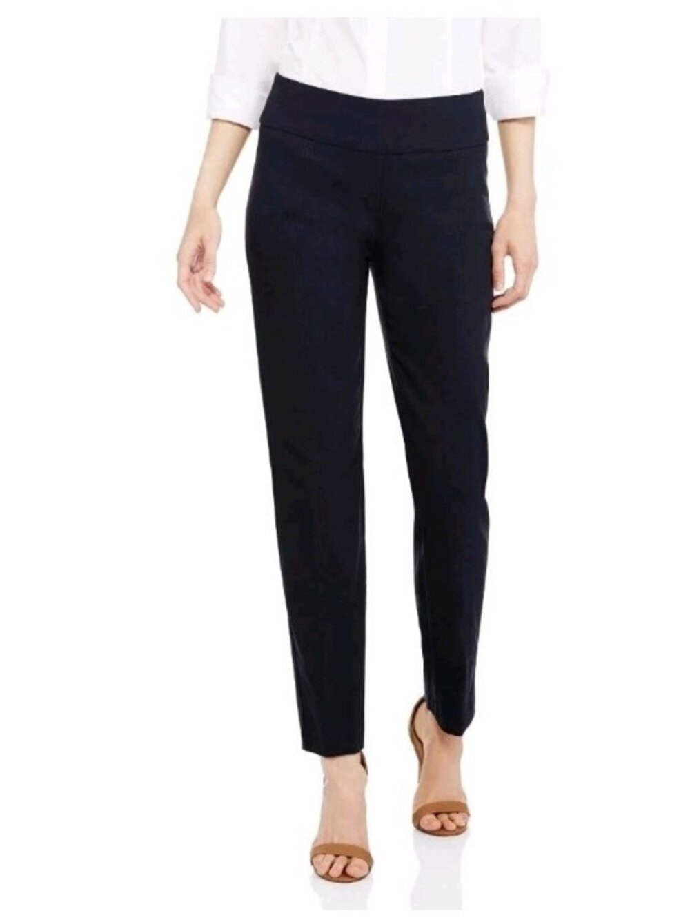 Zac & Rachel Woman Plus Size 24 W Navy Blazer Blue Pull On Slim Ankle Pants New